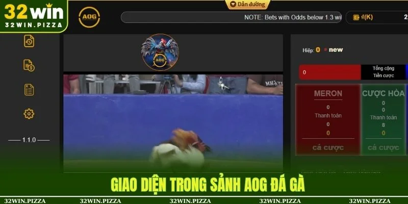 Giao diện và những hình thức trong sảnh AOG đá gà